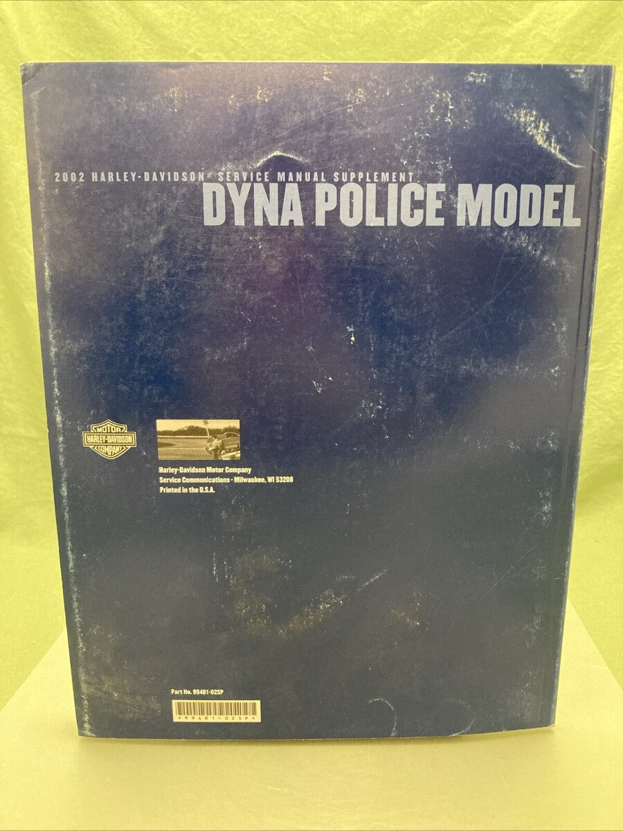 HARLEY DAVIDSON 99481-02SP DYNA POLICE MODEL 2002 PARTS CATALOG
