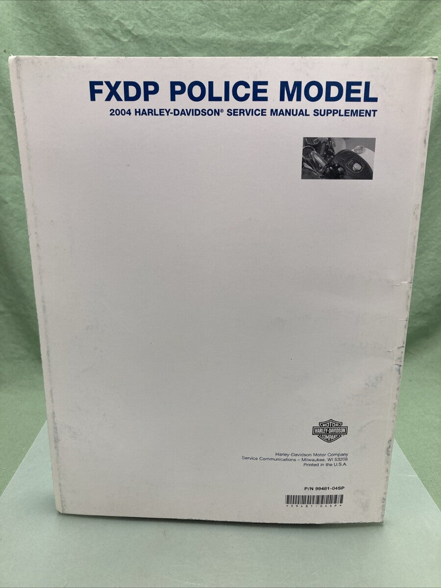 HARLEY DAVIDSON 99481-04SP FXDP POLICE MODEL 2004 SERVICE SUPPLEMENT MANUAL