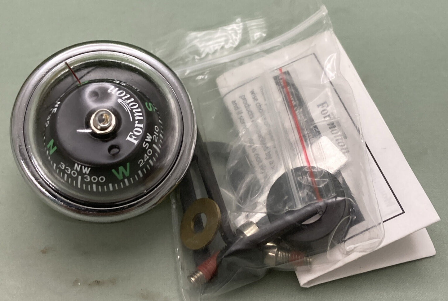 NEW SIGNATURE SERIES CA-35820 360 MOTO COMPASS STAINLESS STEEL BLACK BALL