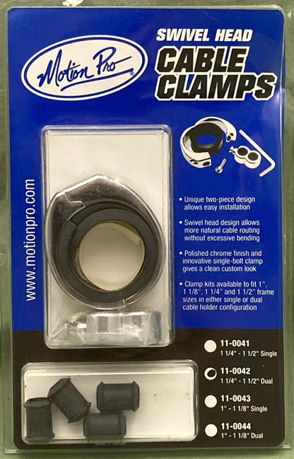 NEW MOTION PRO 0658-0005 Dual Throttle/Clutch Cable Clamp 1 1/4" - 1 1/2"
