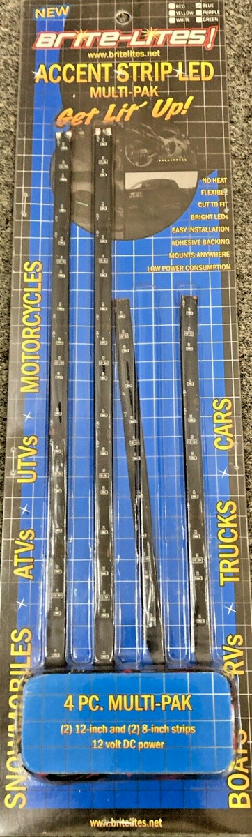 NEW GENUINE BRITE-LITES! BL-ASLEDB4  BLUE ACCENT STRIP LED MULTI-PAK