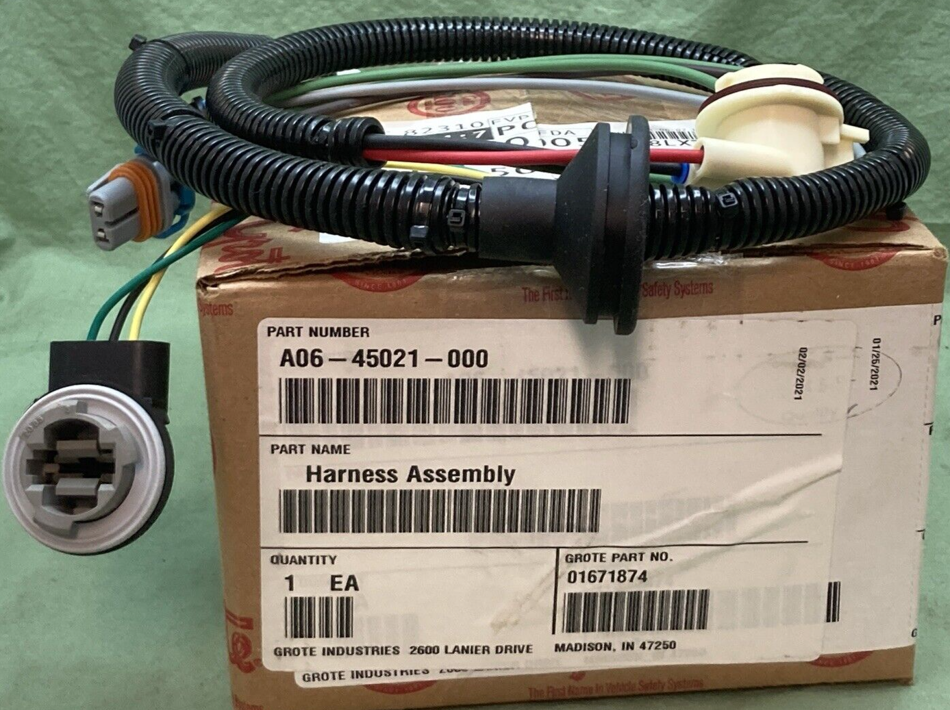 NEW GENUINE GROTE 01671874 WIRING HARNESS ASSEMBLY HEADLAMP A06-45021-000