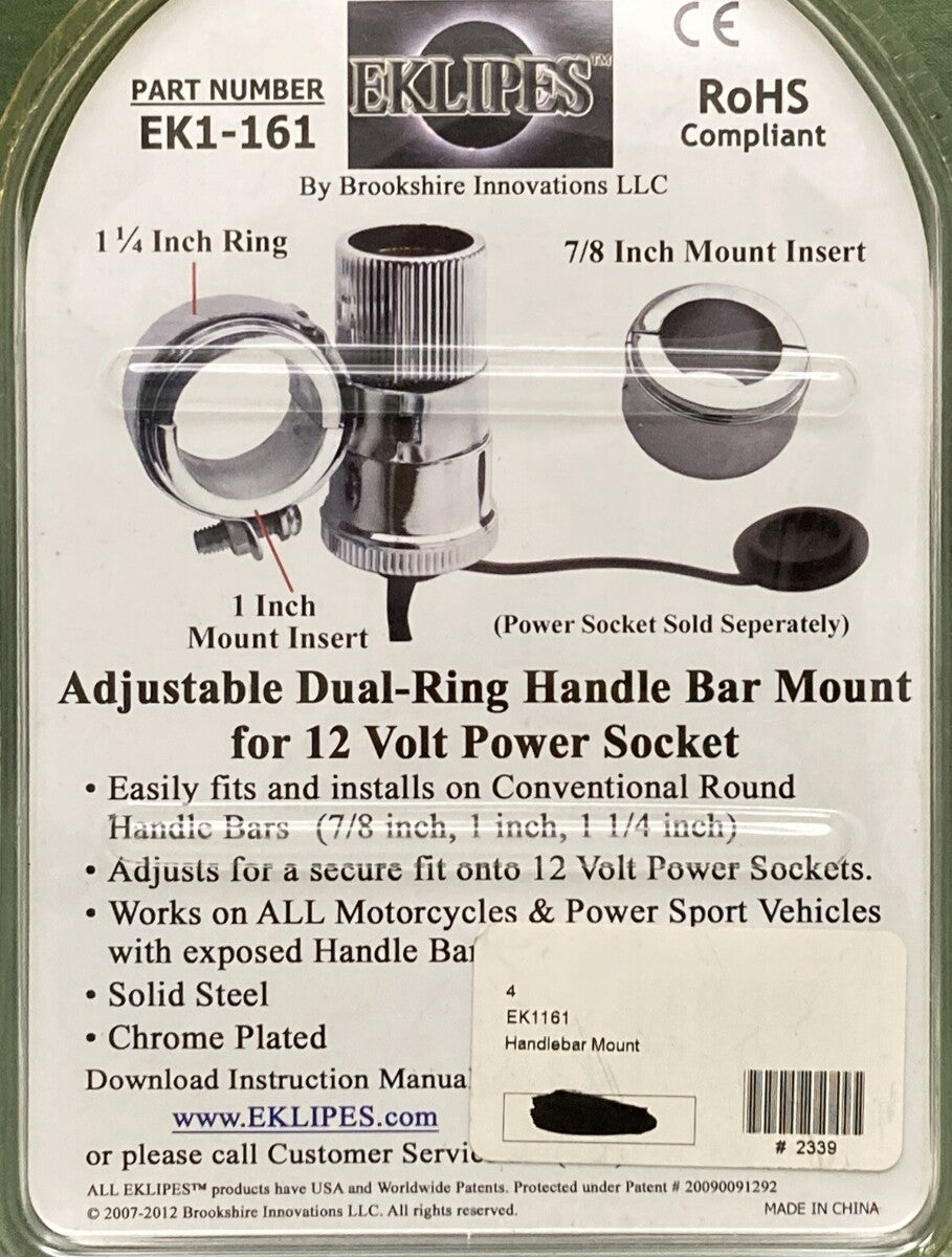 NEW EKLIPES EK1-161 DUAL RING MOUNT 12 VOLT POWER SOCKET