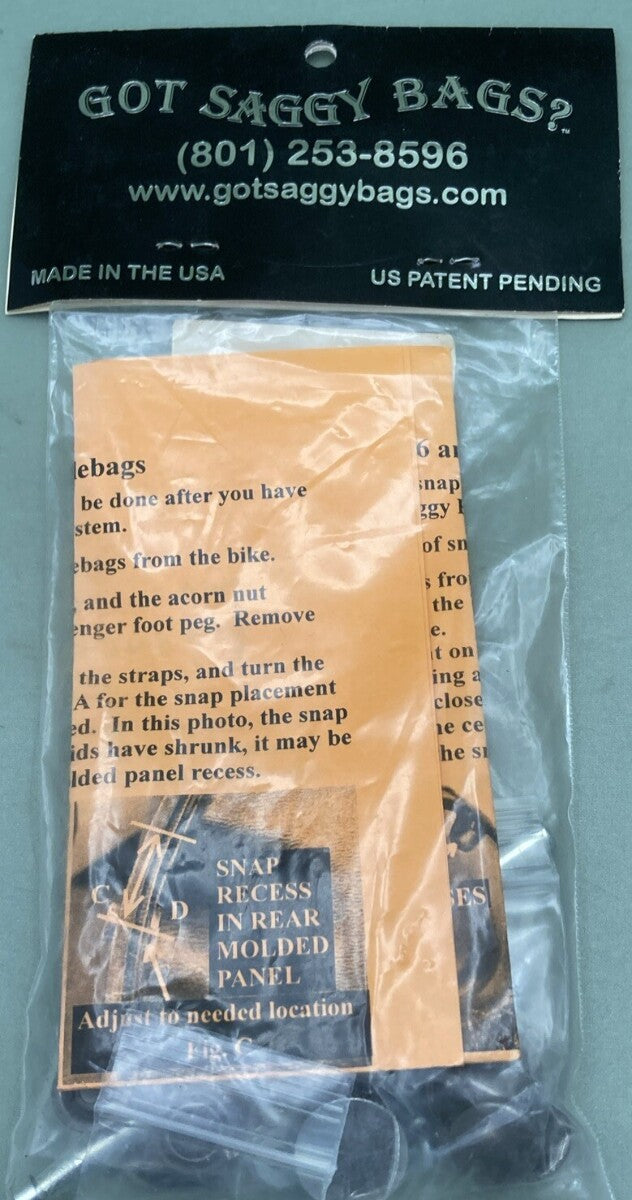 NEW GENUINE GOT SAGGY BAGS HERITAGE SOFTAIL SADDLEBAG SNAPS 2006 & UP