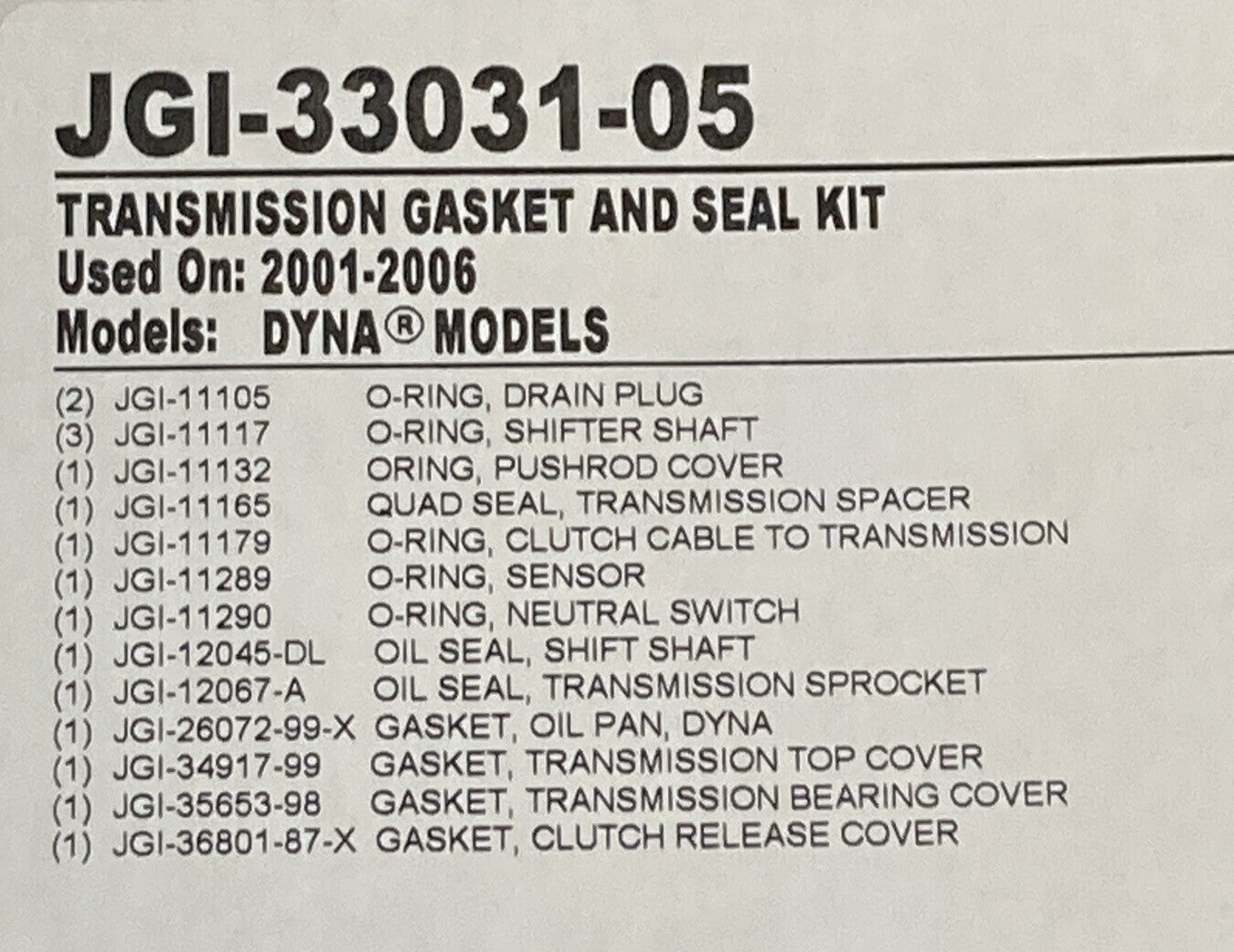 NEW GENUINE JAMES GASKETS JGI-33031-05 Transmission Gasket and Seal Kit
