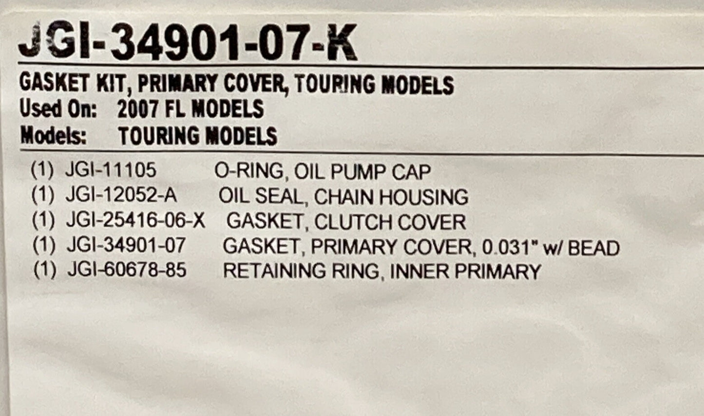 NEW GENUINE JAMES GASKETS JGI-34901-07-K Gasket Kit, Primary Cover Touring Model