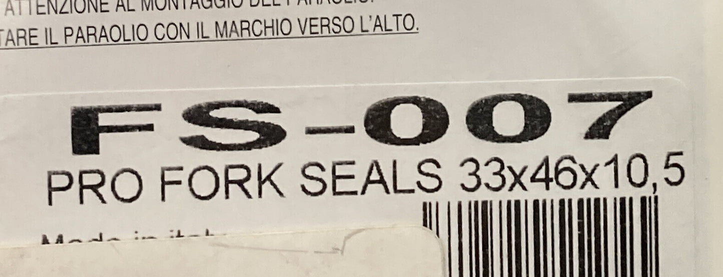 NEW GENUINE PARTS UNLIMITED FS-007 Front Fork Seals Set