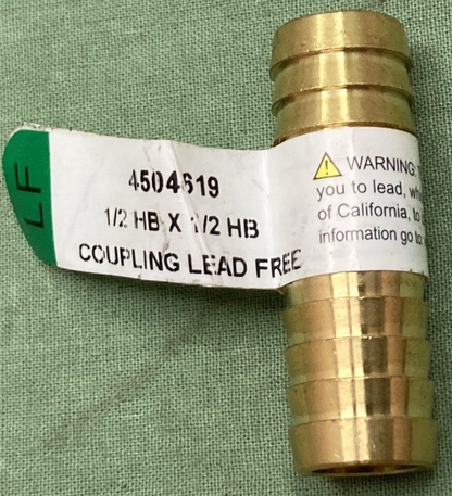 NEW JMF 4504619  BRASS NIPPLE 1/2" X 1/2"