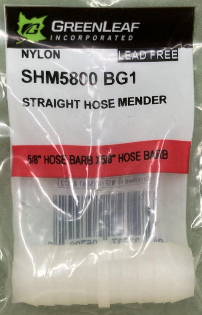 NEW GREENLEAF SHM5800 HOSE MENDER STRAIGHT 5/18" BARB