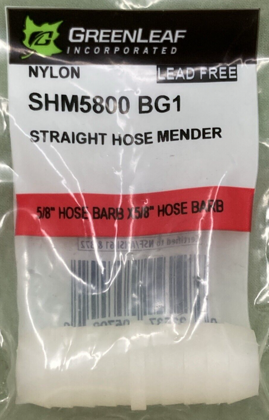 NEW GREENLEAF SHM5800 HOSE MENDER STRAIGHT 5/18" BARB