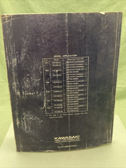 KAWASAKI 99924-1078-03 VN1500 1991 SERVICE MANUAL