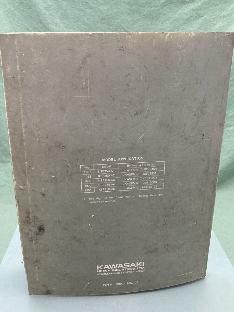 KAWASAKI 99924-1067-03 KSF250 MOJAVE 1990 ALL TERRAIN VEHICLE SERVICE MANUAL