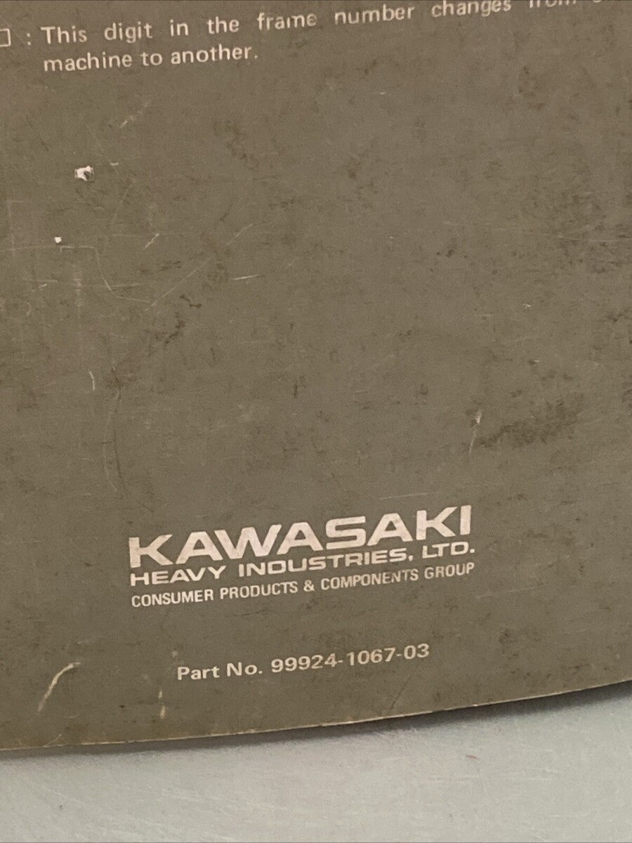 KAWASAKI 99924-1067-03 KSF250 MOJAVE 1990 ALL TERRAIN VEHICLE SERVICE MANUAL