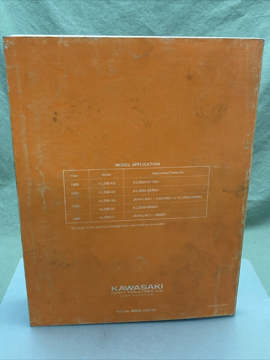 KAWASAKI 99924-1024-03 KL250 1982 SERVICE MANUAL
