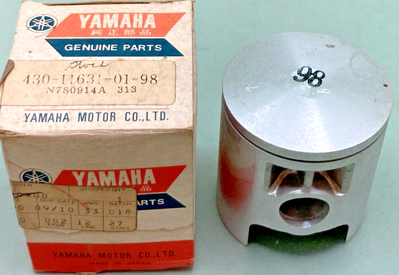 NEW GENUINE YAMAHA 430-11631-01-98 PISTON 2nd O/S