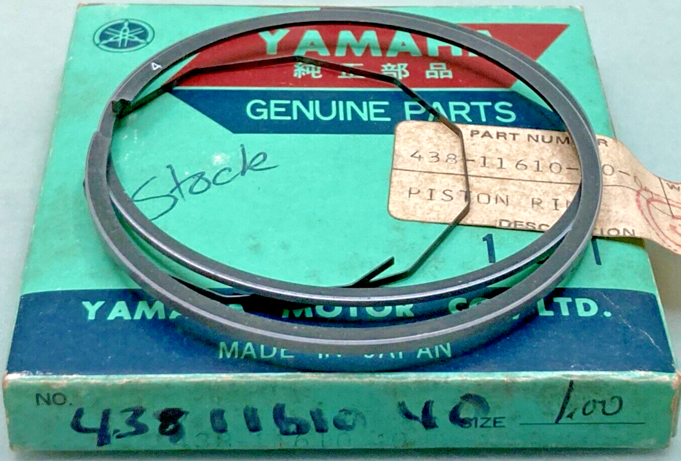 NEW GENUINE YAMAHA 438-11610-40 PISTON RING SET 1.00