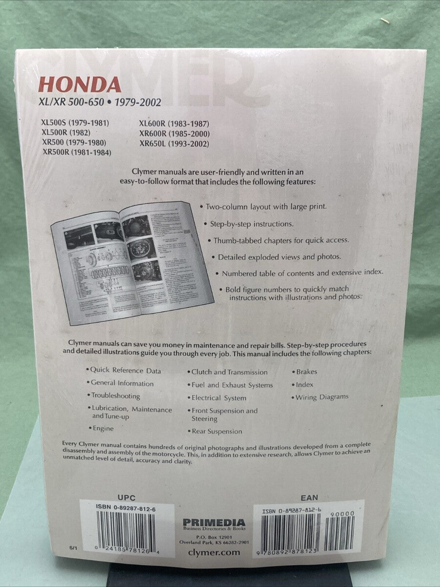 NEW CLYMER M339-6 XL/XR 500-650 79-02 SERVICE MANUAL HONDA