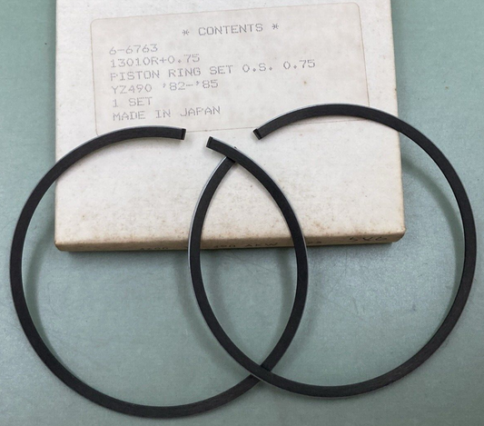 NEW YAMAHA 6-6763 PISTON RING SET 0.75 O/S 87MM YZ490 '82-'85