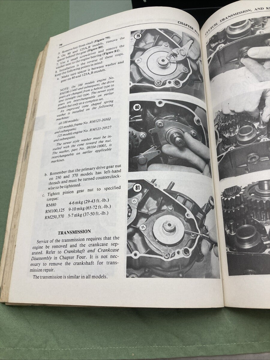 CLYMER M371 80-370CC RM SERIES SINGLES 75-77 SERVICE MANUAL SUZUKI