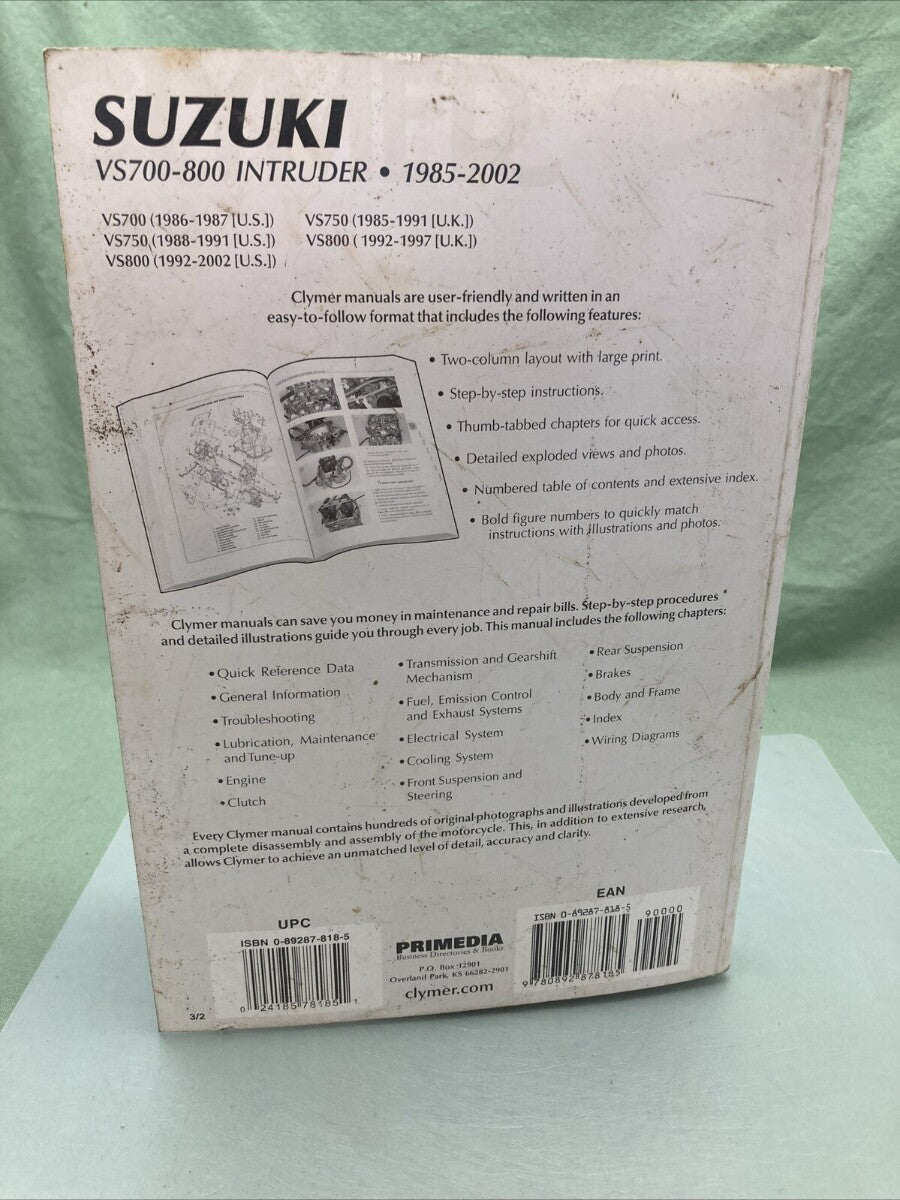 CLYMER M481-3 VS700-800 85-02 SERVICE MANUAL SUZUKI