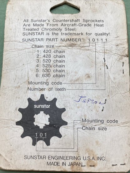 NEW GENUINE SUNSTAR 34014 SPROCKET COUNTERSHAFT 14T STEEL FRONT