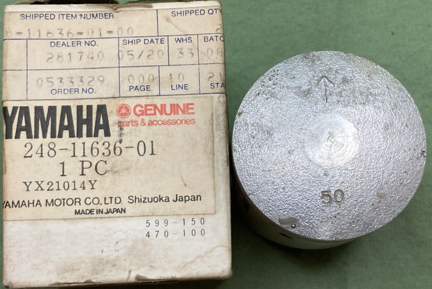 NEW GENUINE YAMAHA 248-11636-01 PISTON 2ND 0.50 O/S