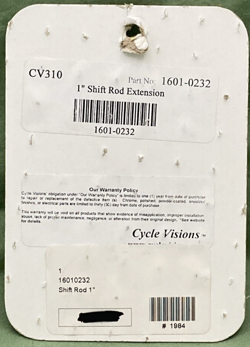 NEW CYCLE VISIONS CV310 Shift Rod Extension 1"