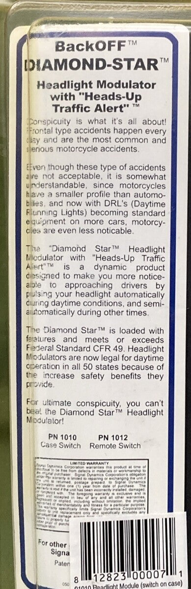 NEW BACK OFF 01010 HEADLIGHT MODULATOR W HEADS UP TRAFFIC ALERT