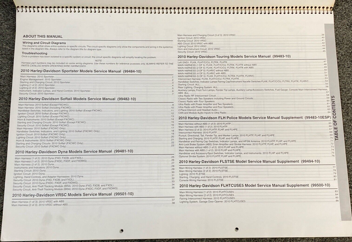 GENUINE HARLEY DAVIDSON 99949-10 WIRING DIAGRAMS BOOK 2010