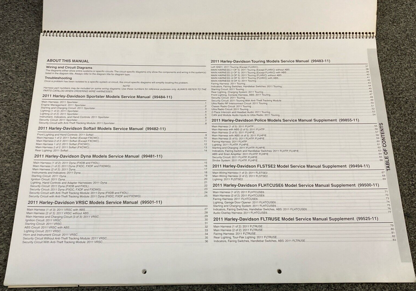 GENUINE HARLEY DAVIDSON 99949-11 WIRING DIAGRAMS BOOK 2011