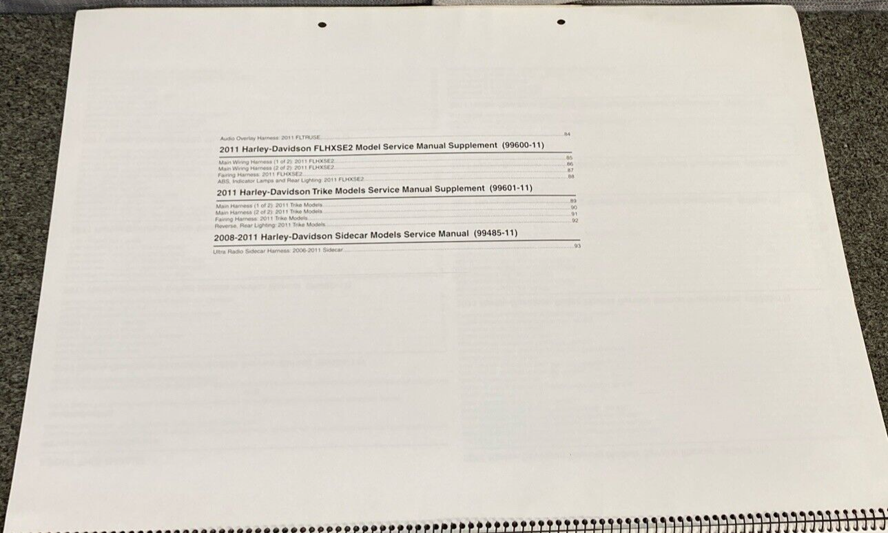 GENUINE HARLEY DAVIDSON 99949-11 WIRING DIAGRAMS BOOK 2011