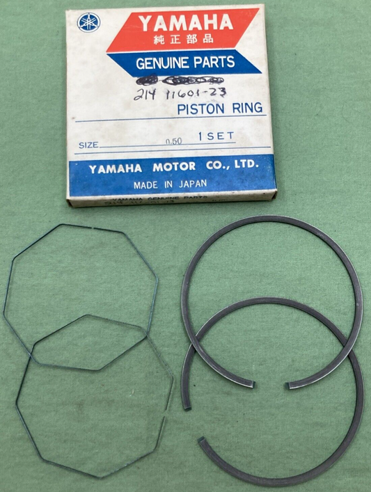 NEW GENUINE YAMAHA 214-11601-23 PISTON RING SET DT-1 2ND 0.50 O/S