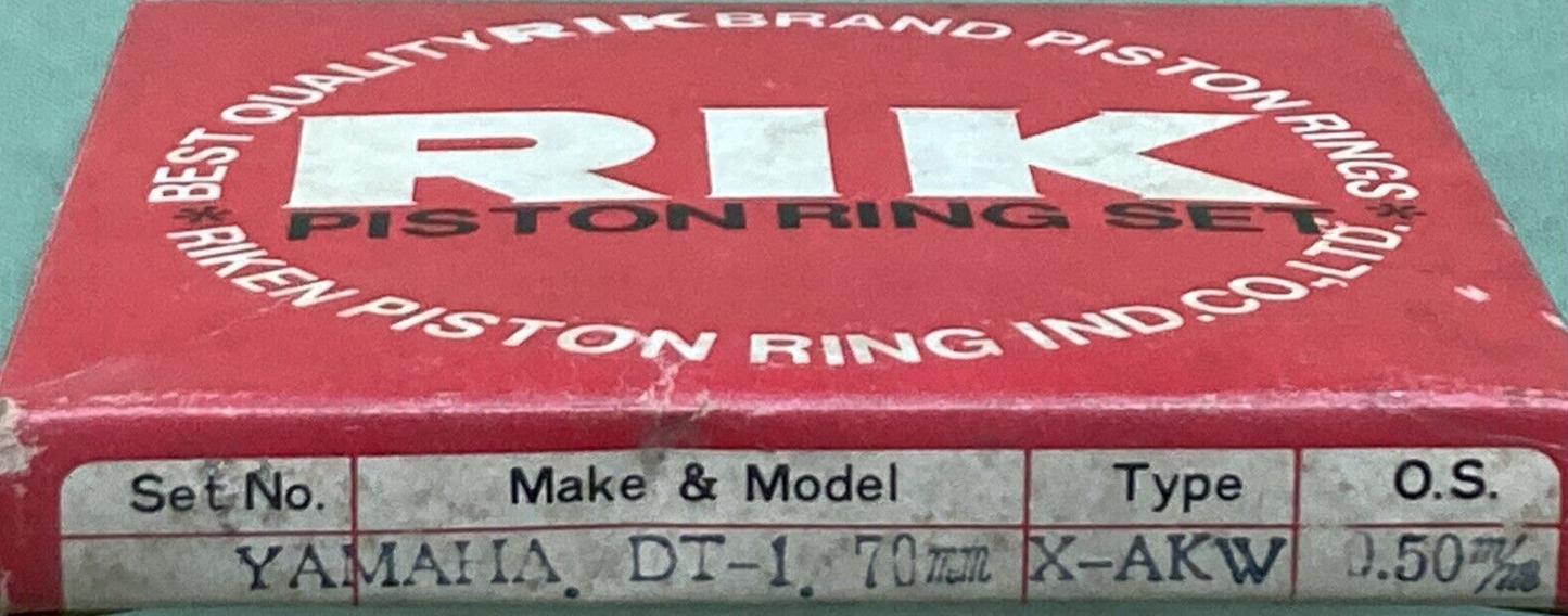 NEW RIK DT-1 PISTON RING SET 2ND 0.50 O/S REPLACES YAMAHA 214-11601-23
