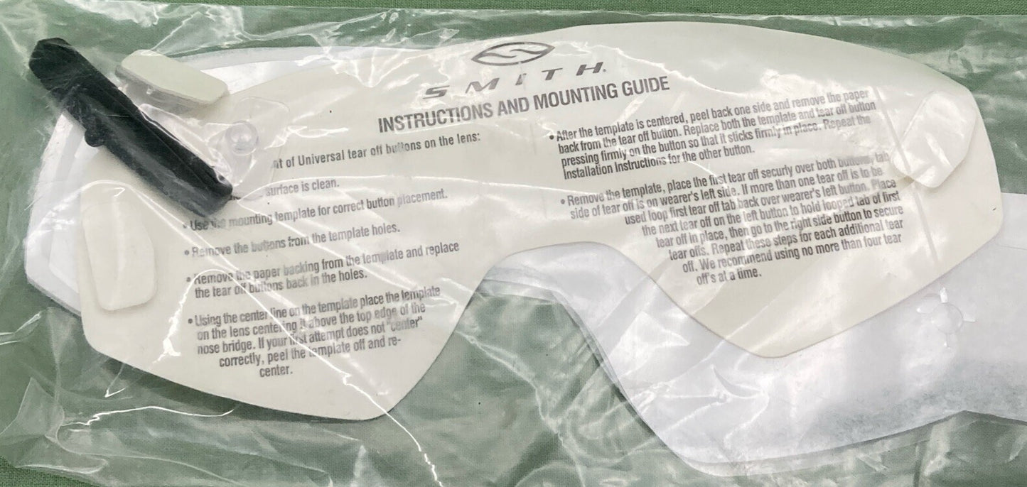 NEW SMITH VT20 Universal Tear Off Lens Kit 12 Pack