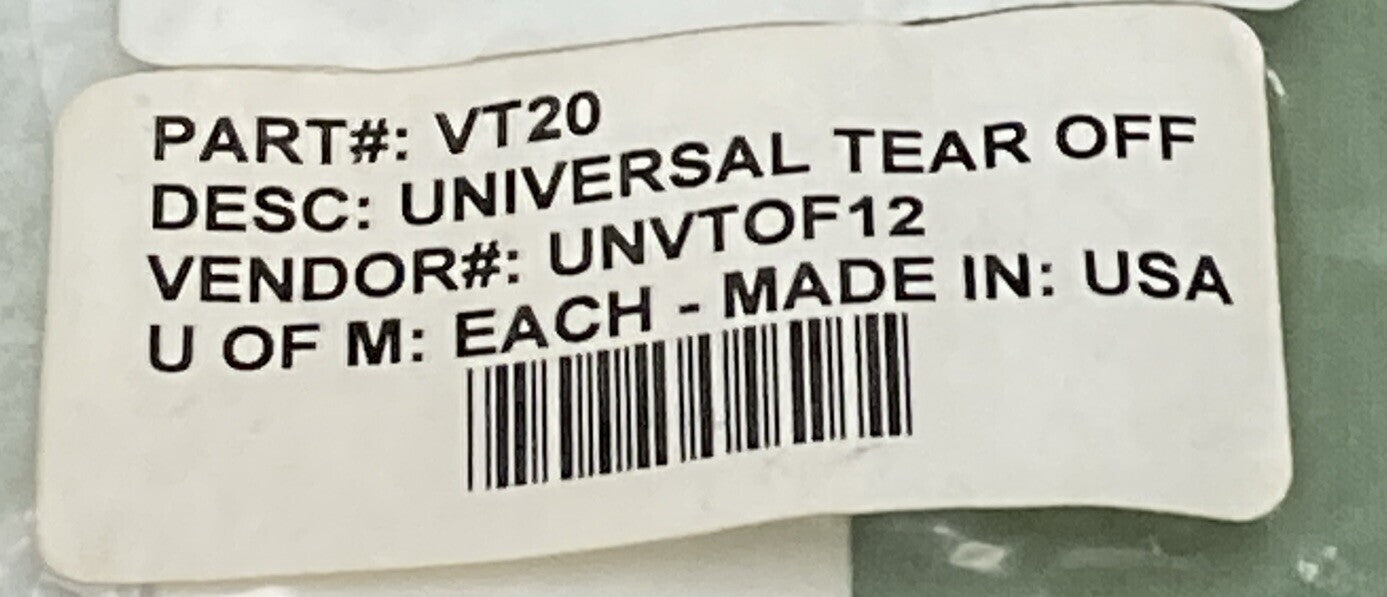 NEW SMITH VT20 Universal Tear Off Lens Kit 12 Pack