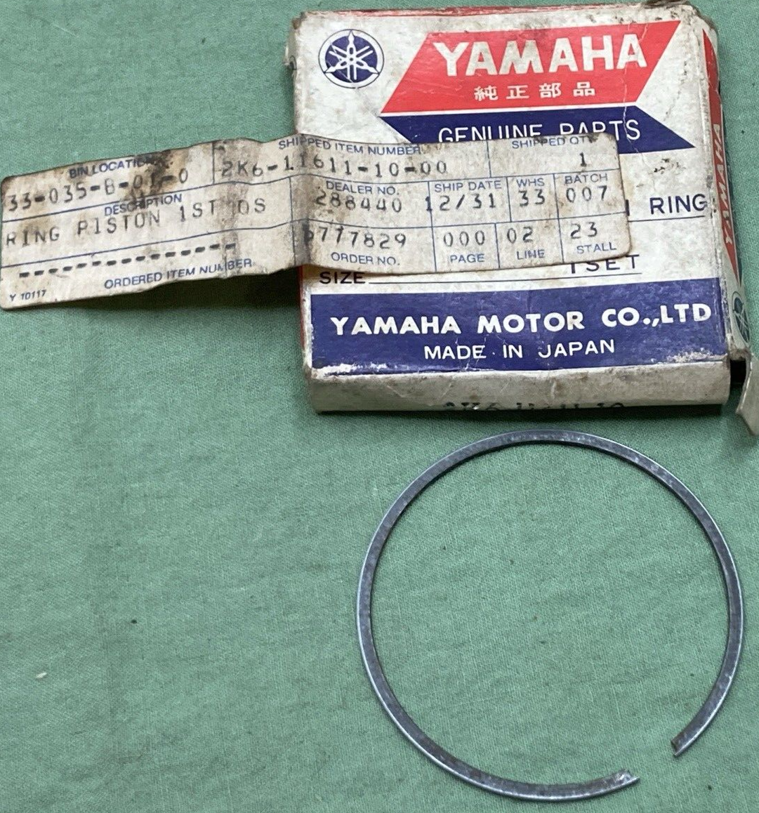 NEW GENUINE YAMAHA 2K6-11611-10 PISTON RING 1ST O/S