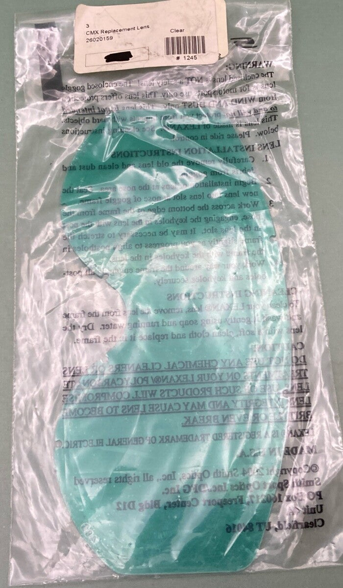 NEW SMITH 26020159 CLEAR REPLACEMENT LENS