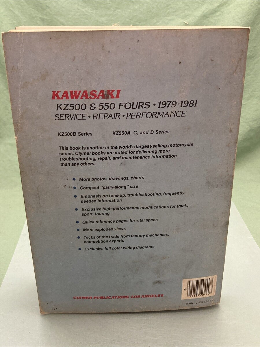 CLYMER M449 KZ500 550 FOURS 79-81 SERVICE MANUAL KAWASAKI