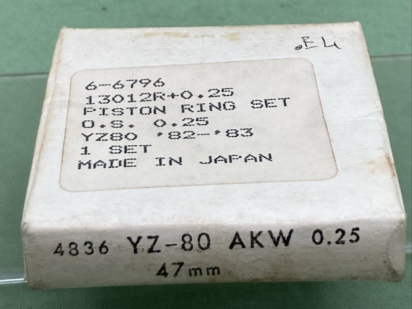 NEW REPLACES YAMAHA 6-6796 PISTON RING SET 0.25 47MM O/S '82-'83 YZ80