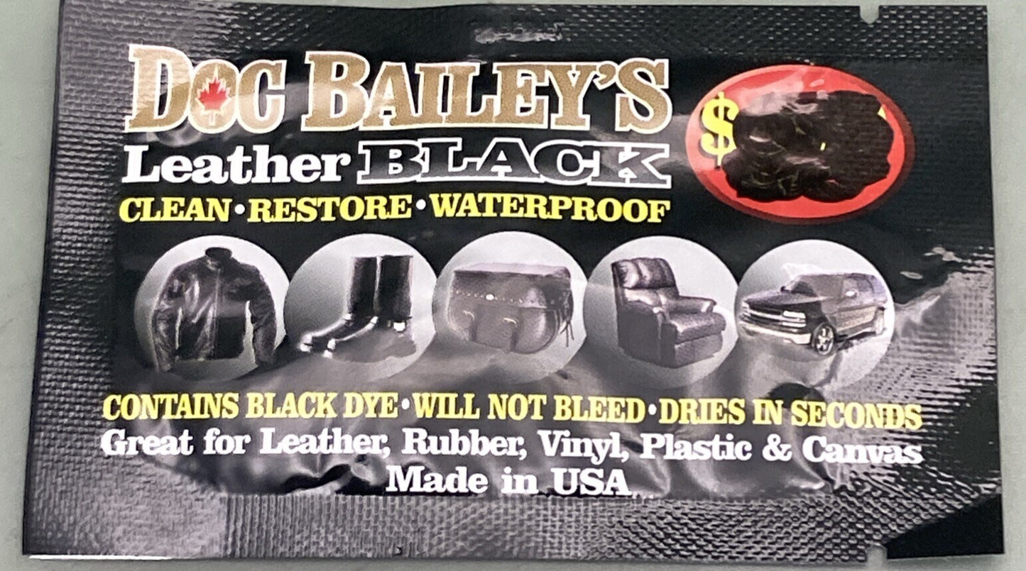 QTY 5 NEW DOC BAILEY'S 8005 SINGLE USE BLACK LEATHER RESTORE & WATERPROOF