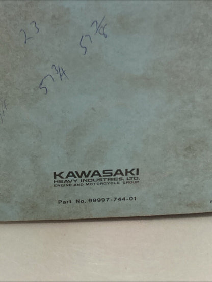 KAWASAKI 99997-744-01 KZ750 MOTORCYCLE SHOP MANUAL 1975