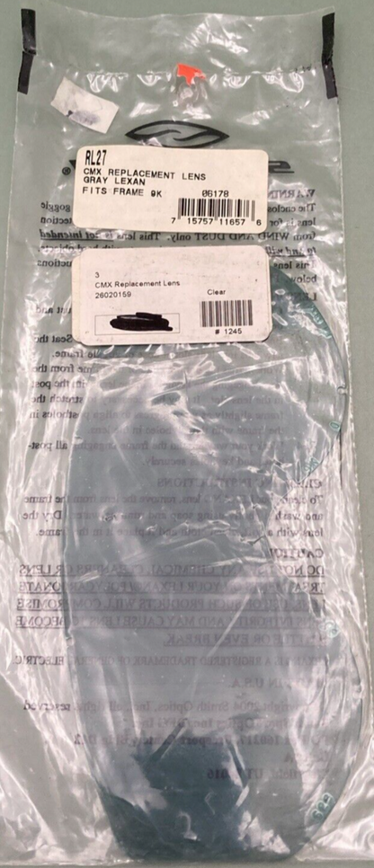 NEW SMITH RL27 CMX REPLACEMENT LENS GRAY LEXAN FITS FRAME 9K