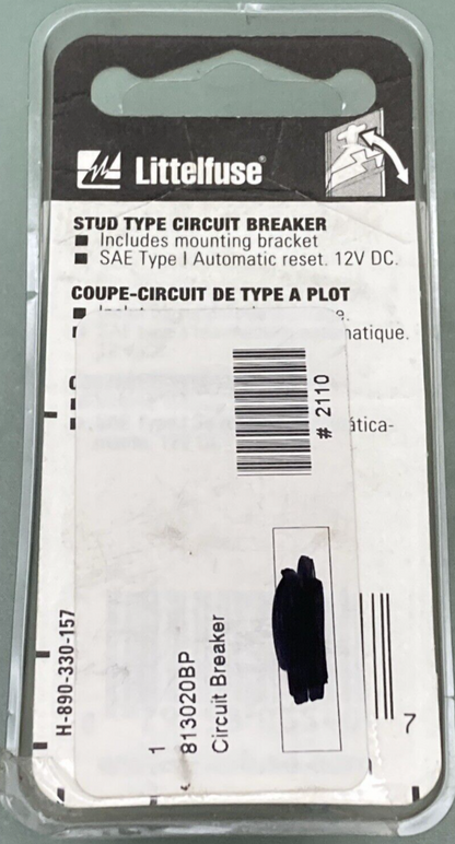 NEW LITTELFUSE 813020BP 20 Amp Stud Type Circuit Breaker