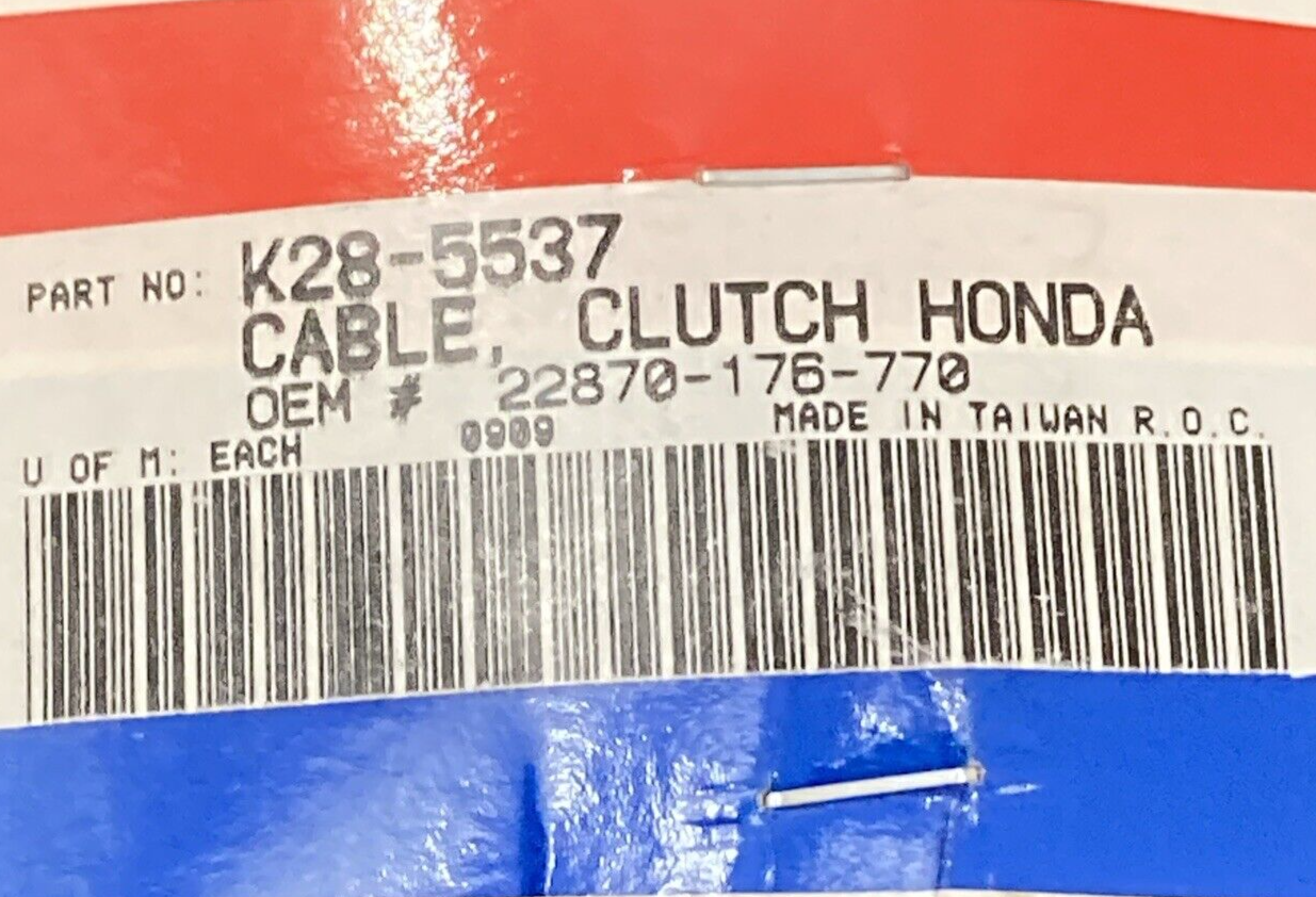 NEW GENUINE PARTS UNLIMITED K28-5537 Clutch Cable Honda