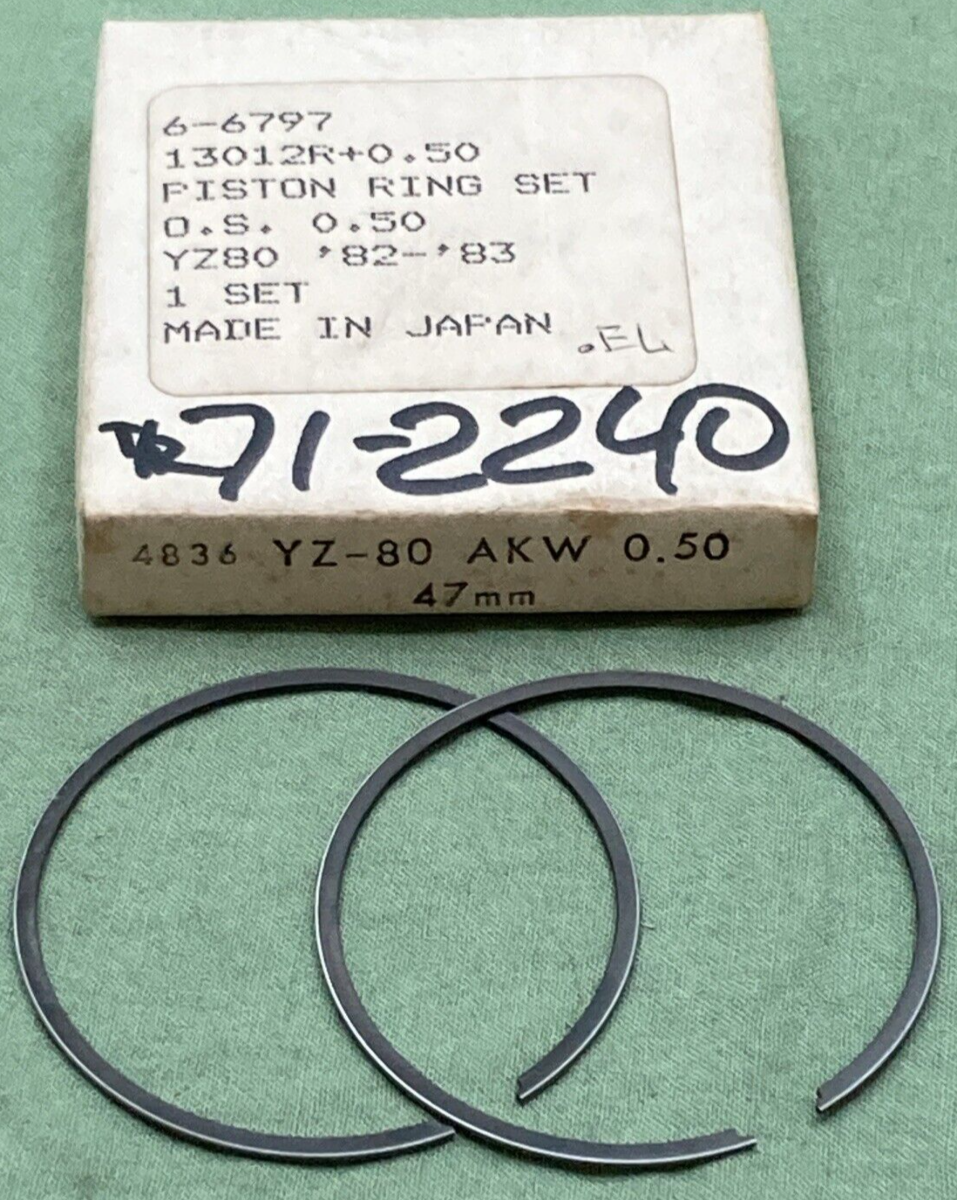 NEW REPLACES YAMAHA 6-6797 PISTON RING SET 0.50 47MM O/S '82-'83 YZ80