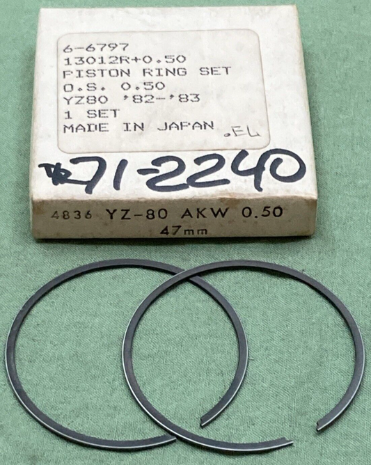 NEW REPLACES YAMAHA 6-6797 PISTON RING SET 0.50 47MM O/S '82-'83 YZ80