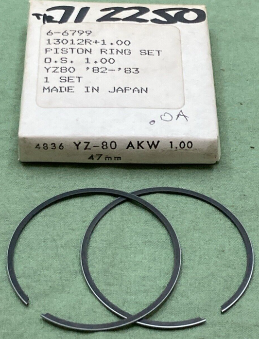 NEW REPLACES YAMAHA 6-6799 PISTON RING SET 1.00 47MM O/S '82-'83 YZ80
