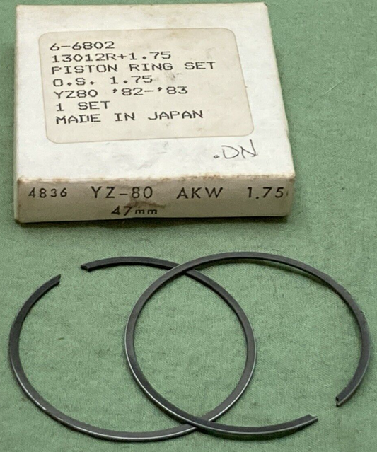 NEW REPLACES YAMAHA 6-6802 PISTON RING SET 1.75 47MM O/S '82-'83 YZ80