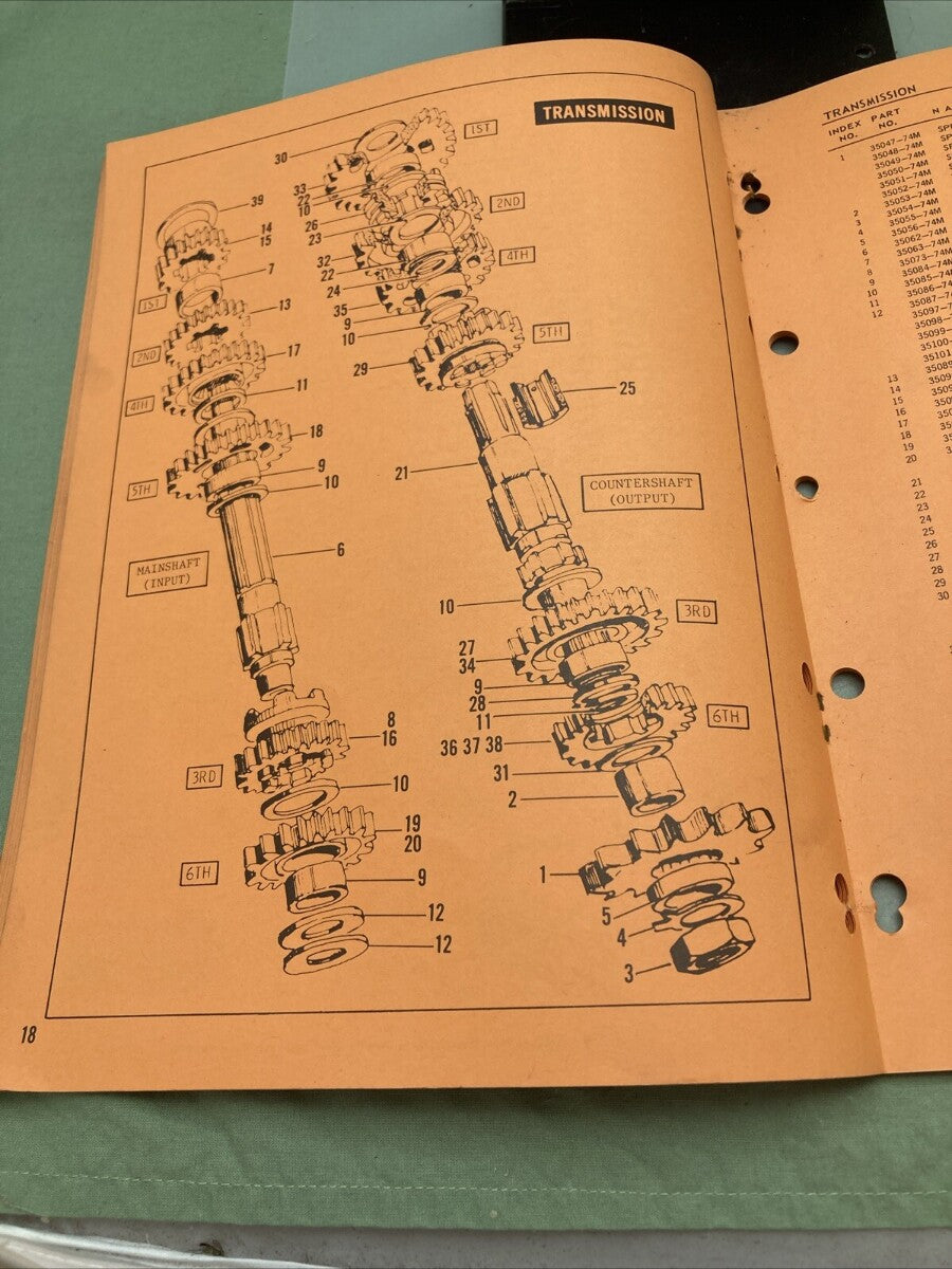AMF HARLEY DAVIDSON 99429-75 RR250 PARTS CATALOG MANUAL 1974-1975