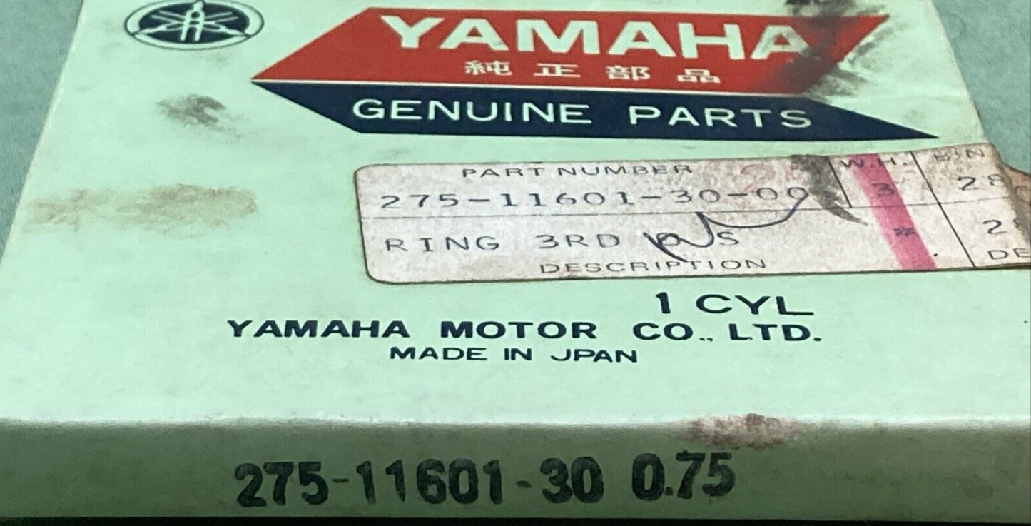 NEW GENUINE YAMAHA 275-11601-30 PISTON RING SET 3RD 0.75 O/S